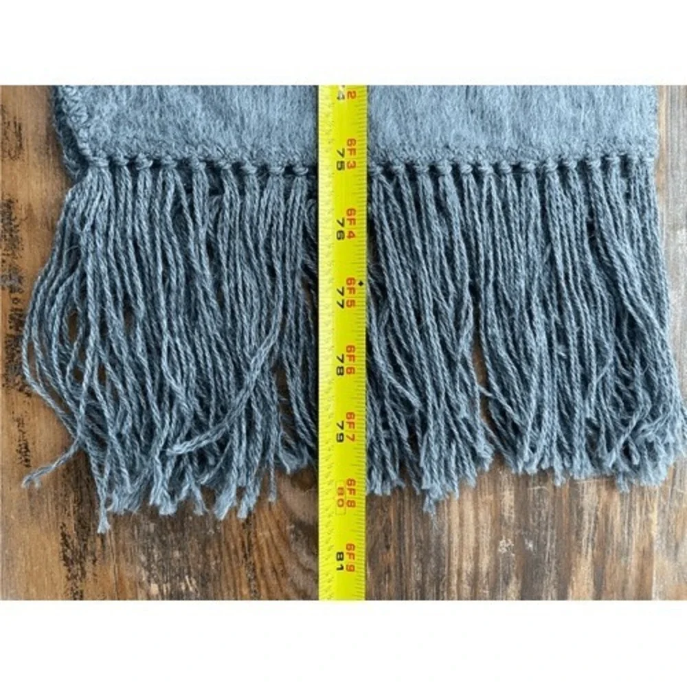 Alpaca Samara Gray Fringe‎ Scarf Soft Peruvian Knit Shawl Wrap